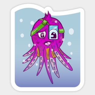 Pink Octopus Sticker